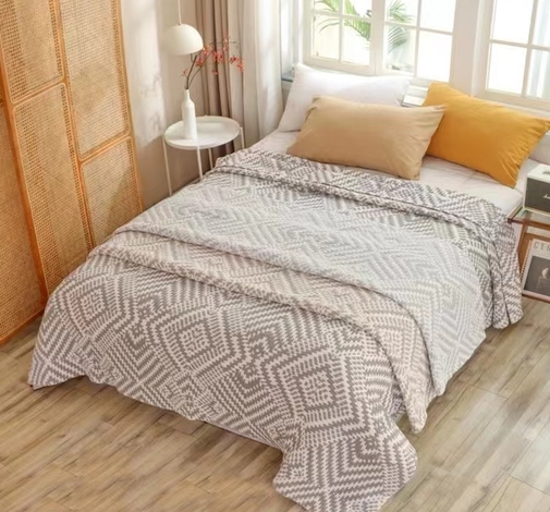 Покрывало хлопковое 46..283 7Я, 4608283, бежевый