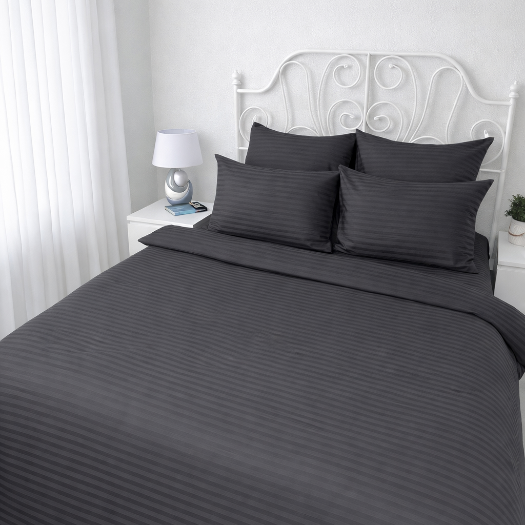 КПБ страйп-сатин однотонный Графитовая коллекция Реноме<Ss-003 Графит>