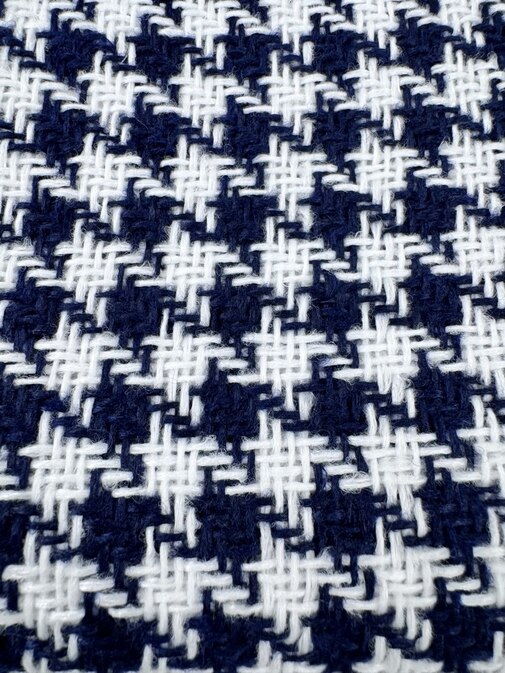 Плед Марокко с бахромой Влади, белый/ темно-синий, Chanel