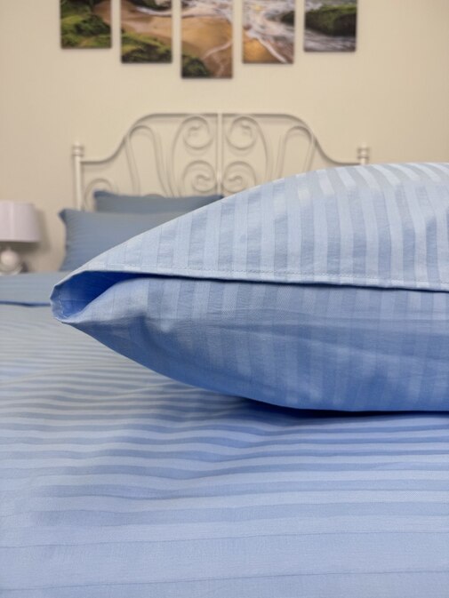 КПБ страйп-сатин однотонный Графитовая коллекция Реноме<Ss-004 Небесный>