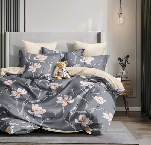 КПБ  сатин Темно-синяя коллекция Стандарт Реноме<St-2593> 