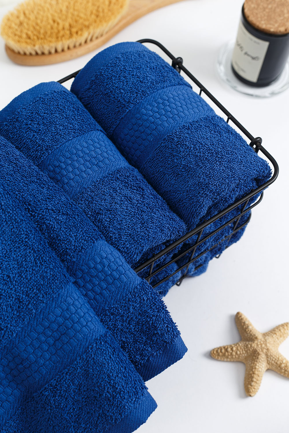 Полотенце махровое Соты 400гр/м2, 17-1207 синий