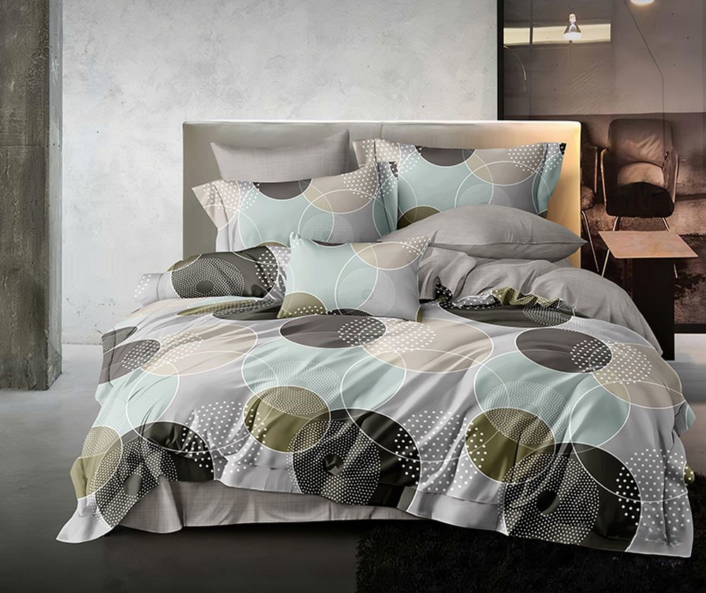 КПБ  поплин Оливковая коллекция Реноме<УУ 066> 