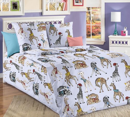 КПБ детский перкаль Бамбино<Жирафики-1>