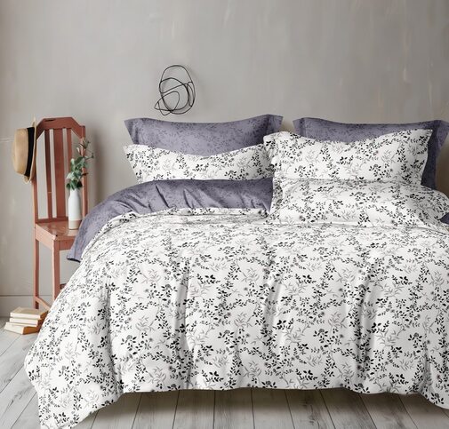 КПБ  сатин Темно-синяя коллекция Стандарт Реноме<St-2604> 