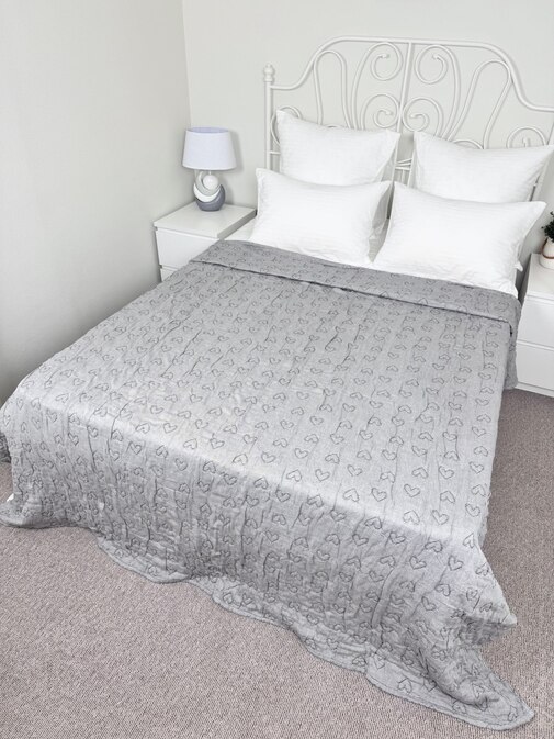 Покрывало хлопковое 46..355 7Я, 4608355, серый