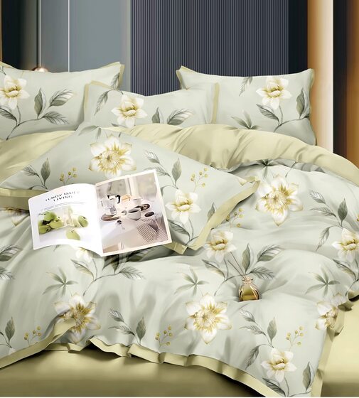 КПБ  сатин Темно-синяя коллекция с увеличенной простыней Реноме<ПП 7446> 