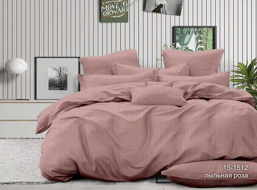 КПБ  микрофибра-страйп Pandora<№15-1512 Пыльная роза Скидка Акция22>