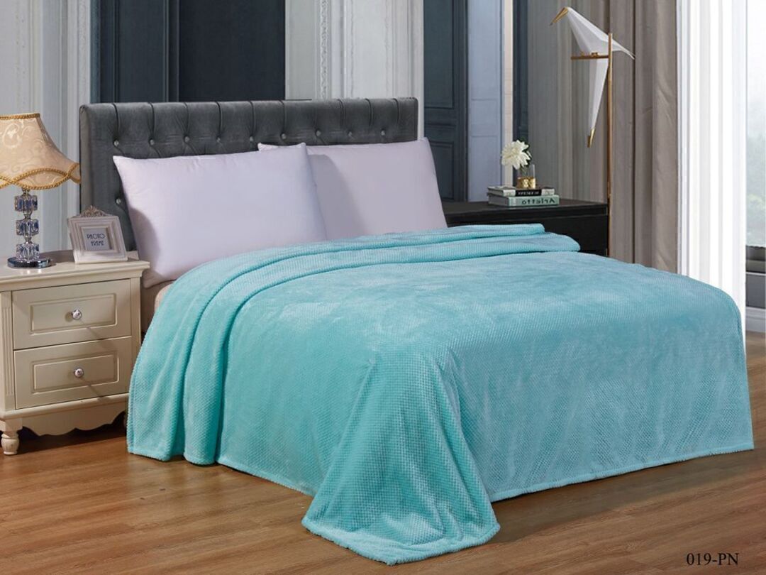 Плед однотонный жаккард в пакете Pinoli Реноме, PN-019 ментоловый