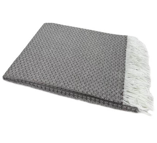 Плед Валенсия с бахромой Влади, белый-коричневый, BOUCLE REPS