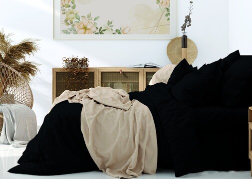 КПБ  поплин однотонный (нав 70*70) Баттерфляй Скидка<рис. Черный>