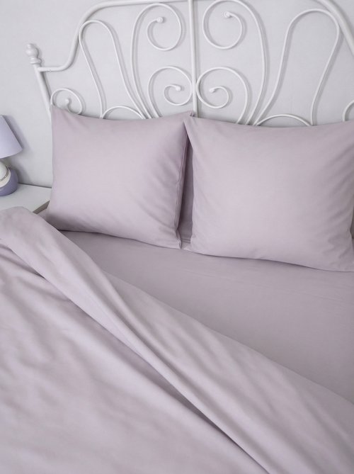 КПБ поплин однотонный Оливковая коллекция Реноме<15-2706 Серебристо-розовый>