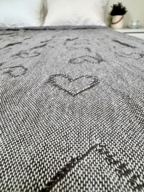 Покрывало хлопковое 46..355 7Я, 4608355, серый