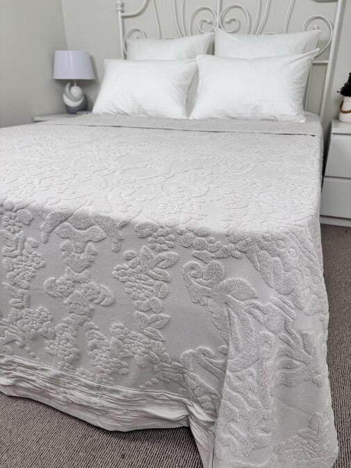 Покрывало махровое 22..421 7Я, 2208421, серый