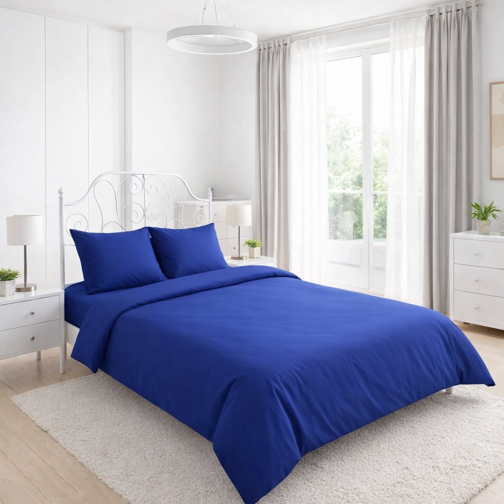 КПБ  поплин однотонный Оливковая коллекция Реноме<19-4029 Темно-синий> 