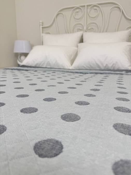 Покрывало хлопковое 46..296 7Я, 4608296, серо-зеленый