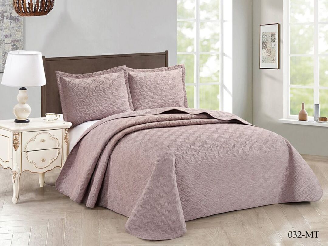 Покрывало стеганное Мускат с наволочками шт MT Клео, MT-032, розовый