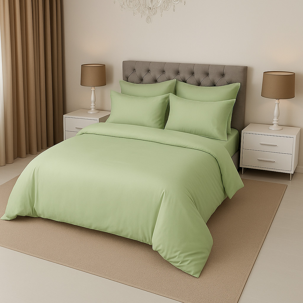 КПБ  сатин однотонный Темно-синяя коллекция Реноме<OS-004 Олива> 