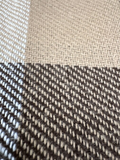 Плед Элис с бахромой Влади, белый-бежевый-коричневый, В4