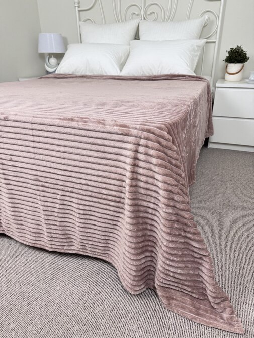 Плед однотонный жаккард в пакете Реноме, 003 орризонте мокко