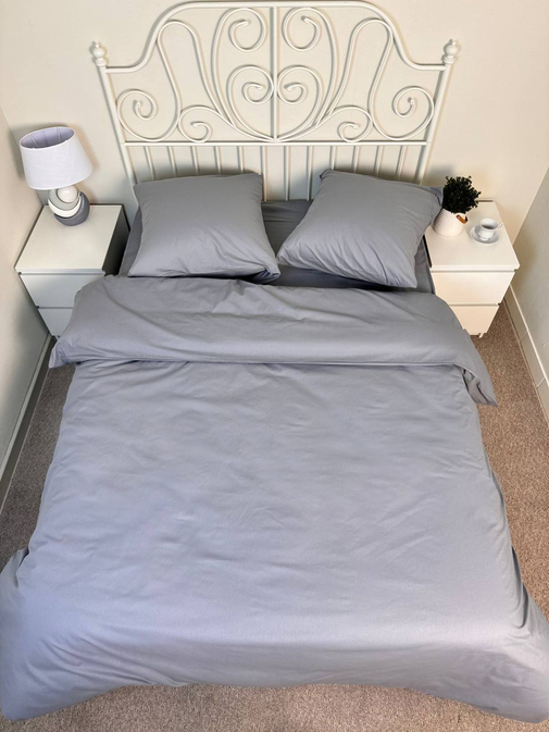 КПБ поплин однотонный Оливковая коллекция Реноме<15-4304 Благородный серый>