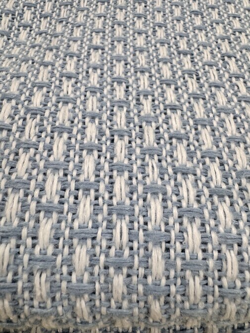 Плед Валенсия с бахромой Влади, белый-голубой, BOUCLE REPS