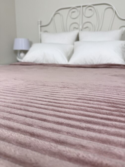 Плед однотонный жаккард в пакете Реноме, 003 орризонте мокко