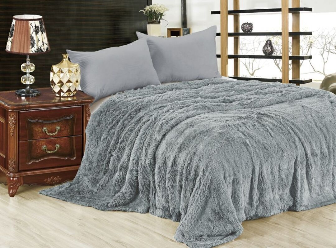 Покрывало меховое лама Голубая Лагуна, Blumarine Сафия, СД