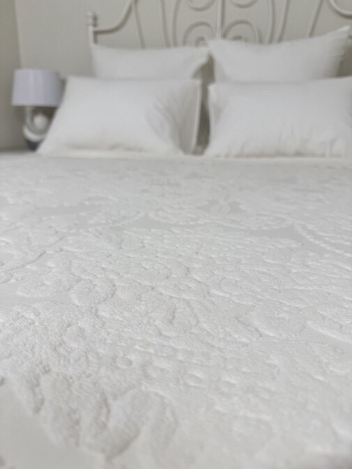 Покрывало махровое 22..421 7Я, 2210421, кремовый