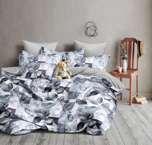 КПБ  сатин Темно-синяя коллекция Стандарт Реноме<St-2594> 