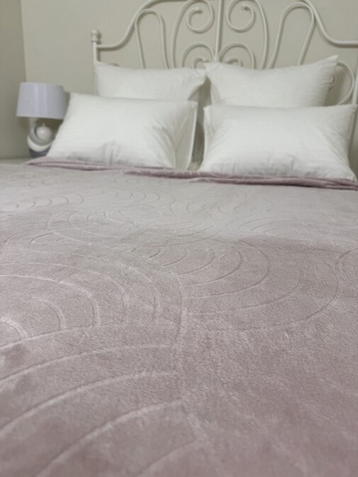 Плед однотонный жаккард Элит Реноме, 006 аура пыльная роза