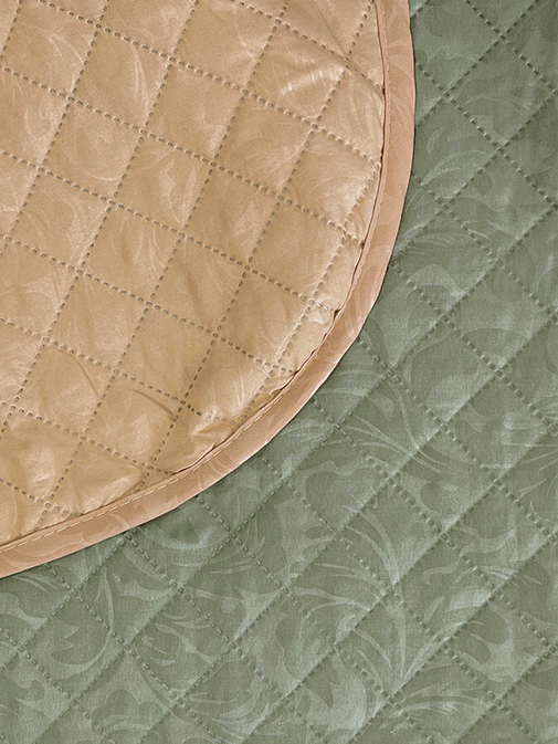 Покрывало окантованное микрофибра Viola, ПМ-112, хаки/охра