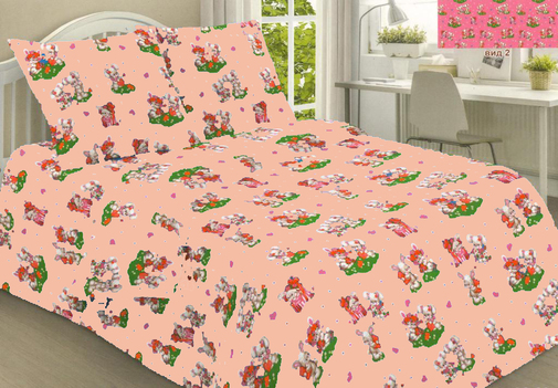 КПБ в кроватку бязь Viola<052 розовый>