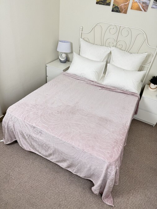 Плед однотонный жаккард Элит Реноме, 006 аура пыльная роза