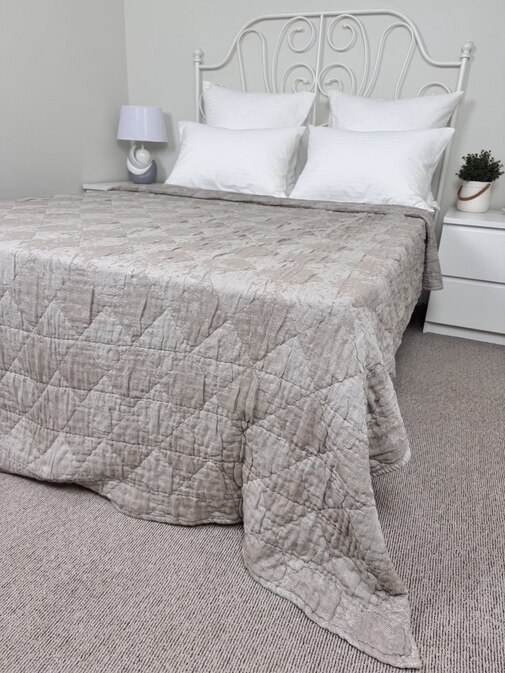 Покрывало хлопковое 46..347 7Я, 4608347, бежевый