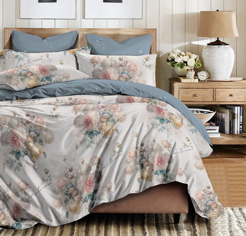 КПБ  сатин Темно-синяя коллекция Стандарт Реноме<St-2559> 