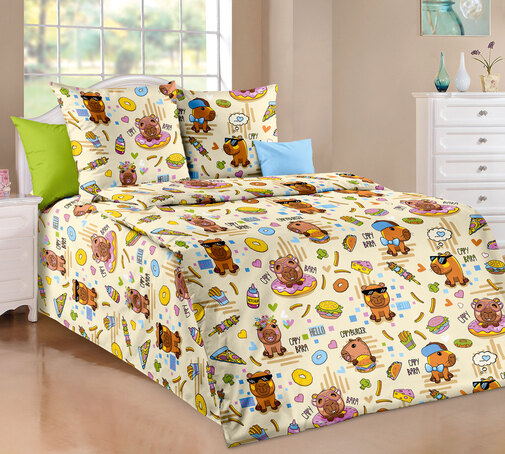 КПБ детский перкаль Бамбино<Капибара-1>