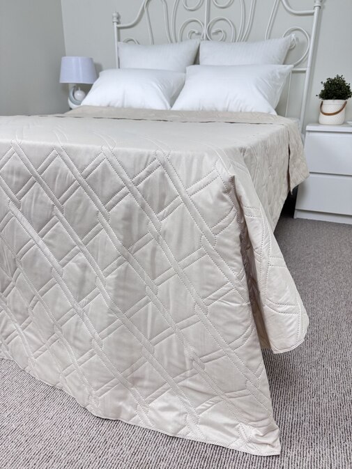 Покрывало ультрастеп однотонное полисатин Бояртекс, 12-0000, слоновая кость