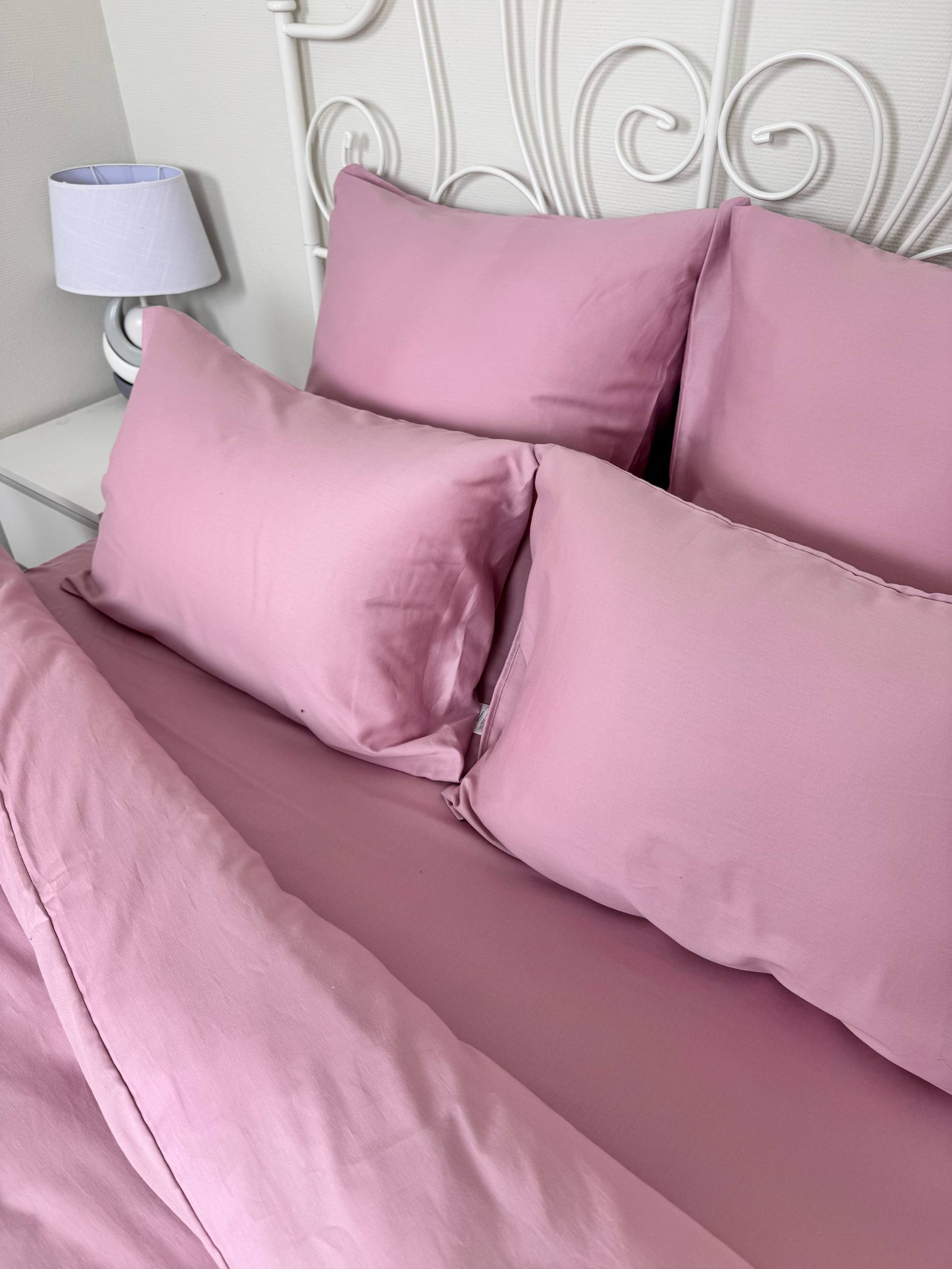 КПБ  сатин однотонный Темно-синяя коллекция Реноме<OS-006 Пудрово-розовый> 