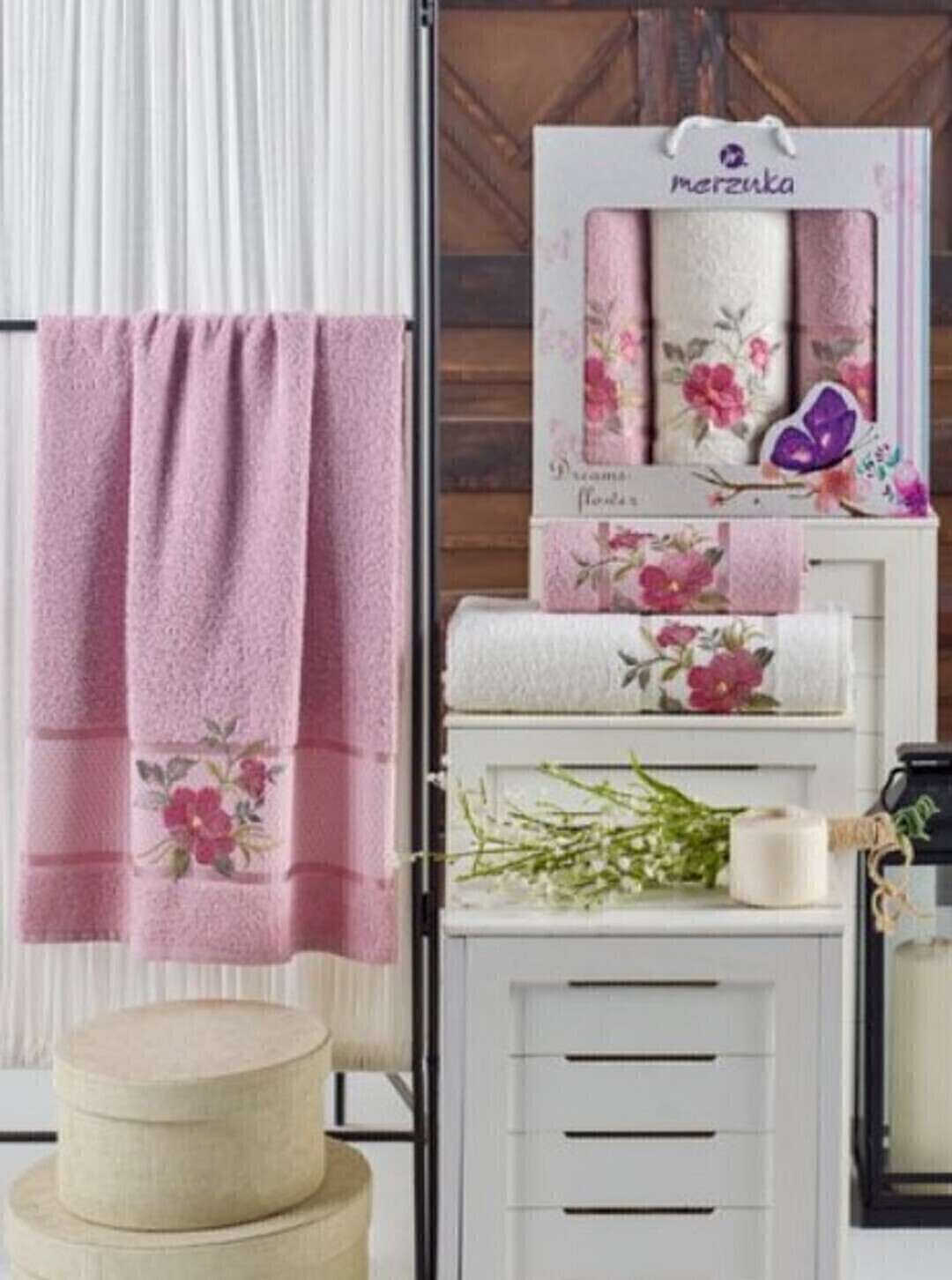 Набор полотенец махровых Dreams Flower Цветок мечты 380гр Merzuka