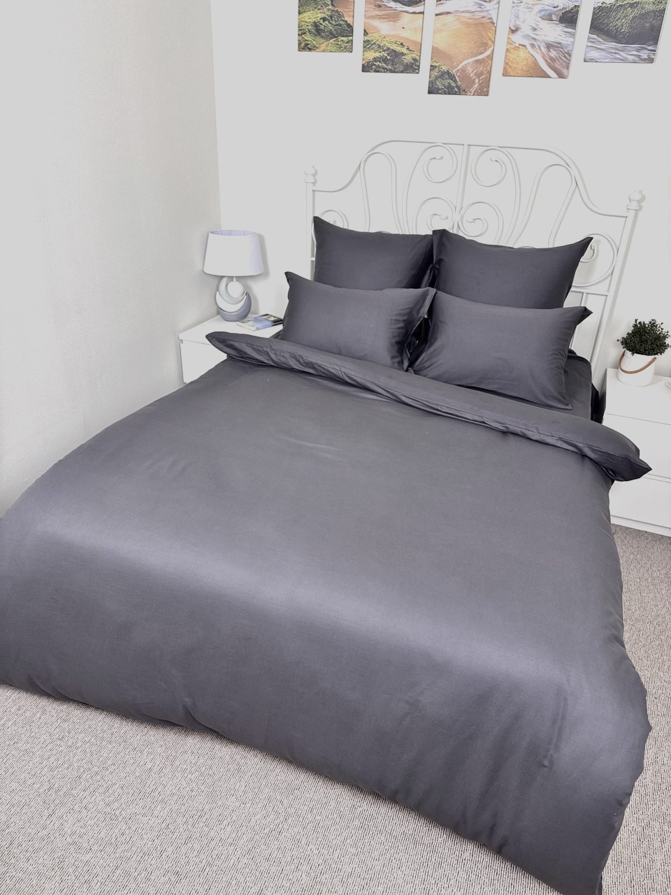 КПБ сатин однотонный Темно-синяя коллекция Реноме<OS-003 Графит>