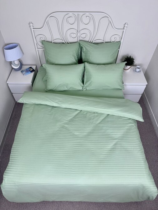 КПБ страйп-сатин однотонный Графитовая коллекция Реноме<Ss-005 Олива>