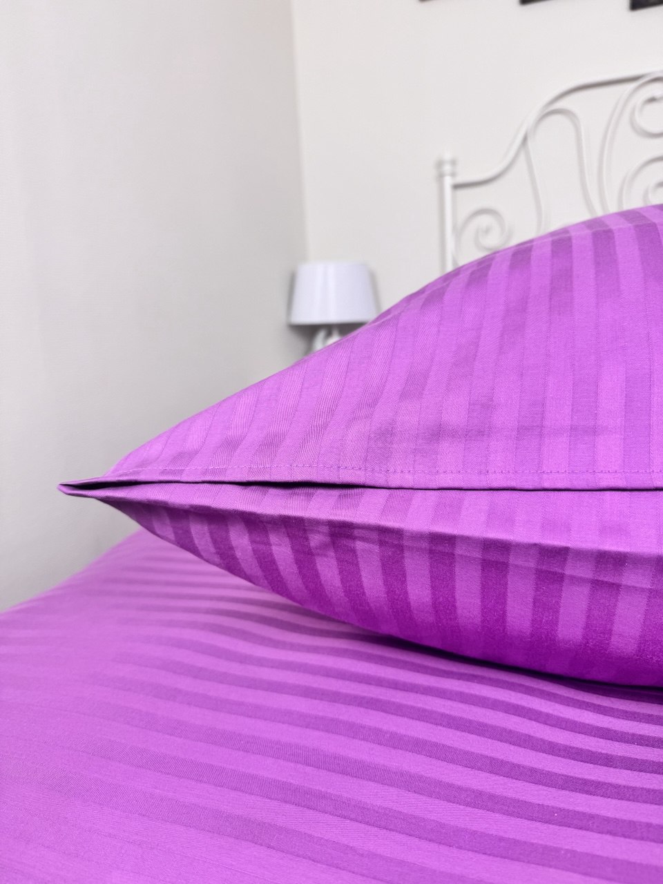 КПБ страйп-сатин однотонный Графитовая коллекция Реноме<Ss-007 Сливовый>