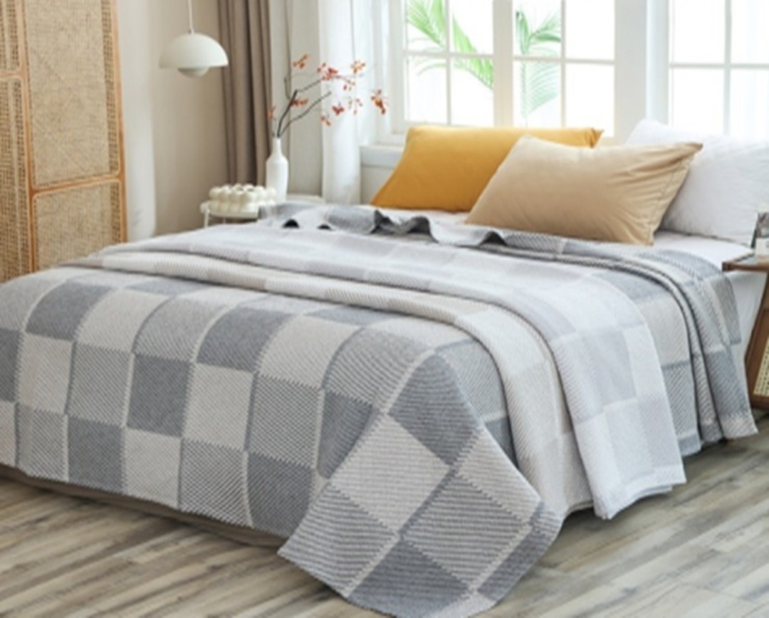 Покрывало хлопковое 46..238 7Я, 4610238, темно-серый