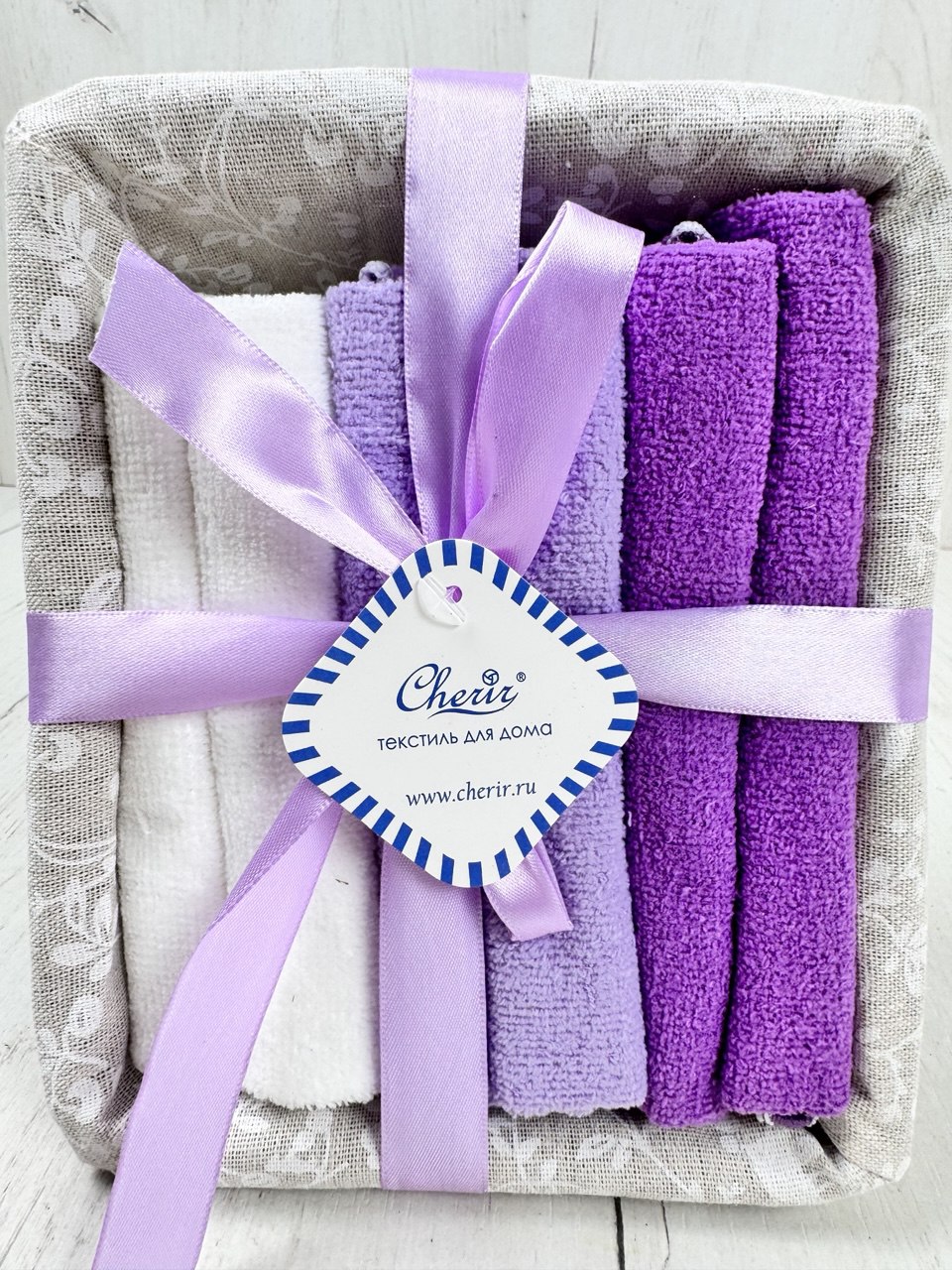 Набор салфеток в подарочной корзинке Cherir/Черир М