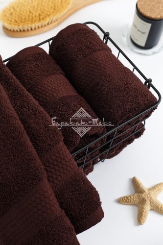 Полотенце махровое Соты 400гр/м2, 915 горький шоколад