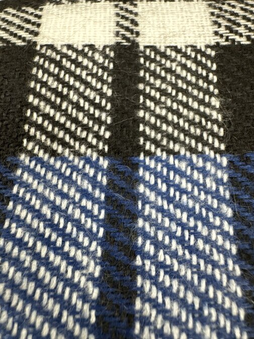 Плед Элис с бахромой Влади, синий-белый-т.синий, В8