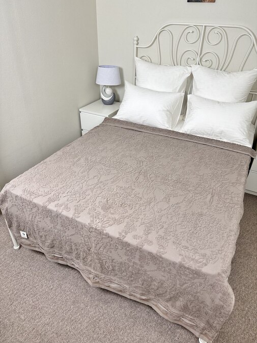 Покрывало махровое 22..421 7Я, 2210421, коричневый