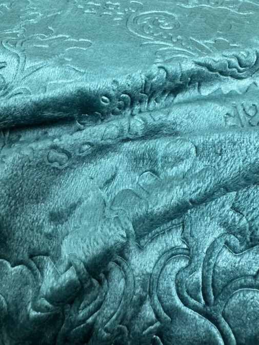 Плед однотонный жаккард Элит Реноме, 100 вензель изумруд