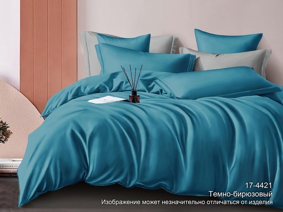 КПБ  сатин однотонный Люксор<17-4421 TPX Темно-бирюзовый >